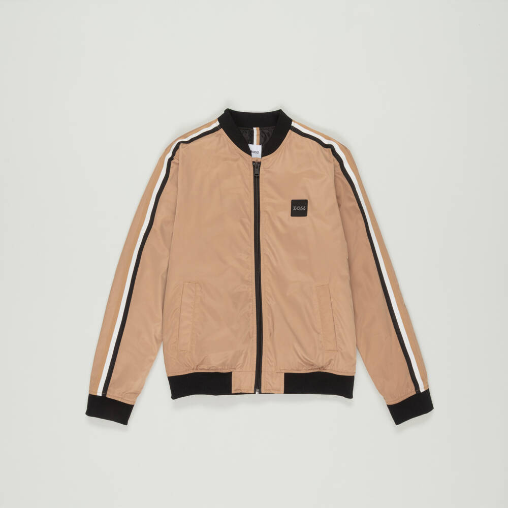 BOSS-Preloved Boys Beige Bomber Jacket (12 years) | Childrensalon Outlet