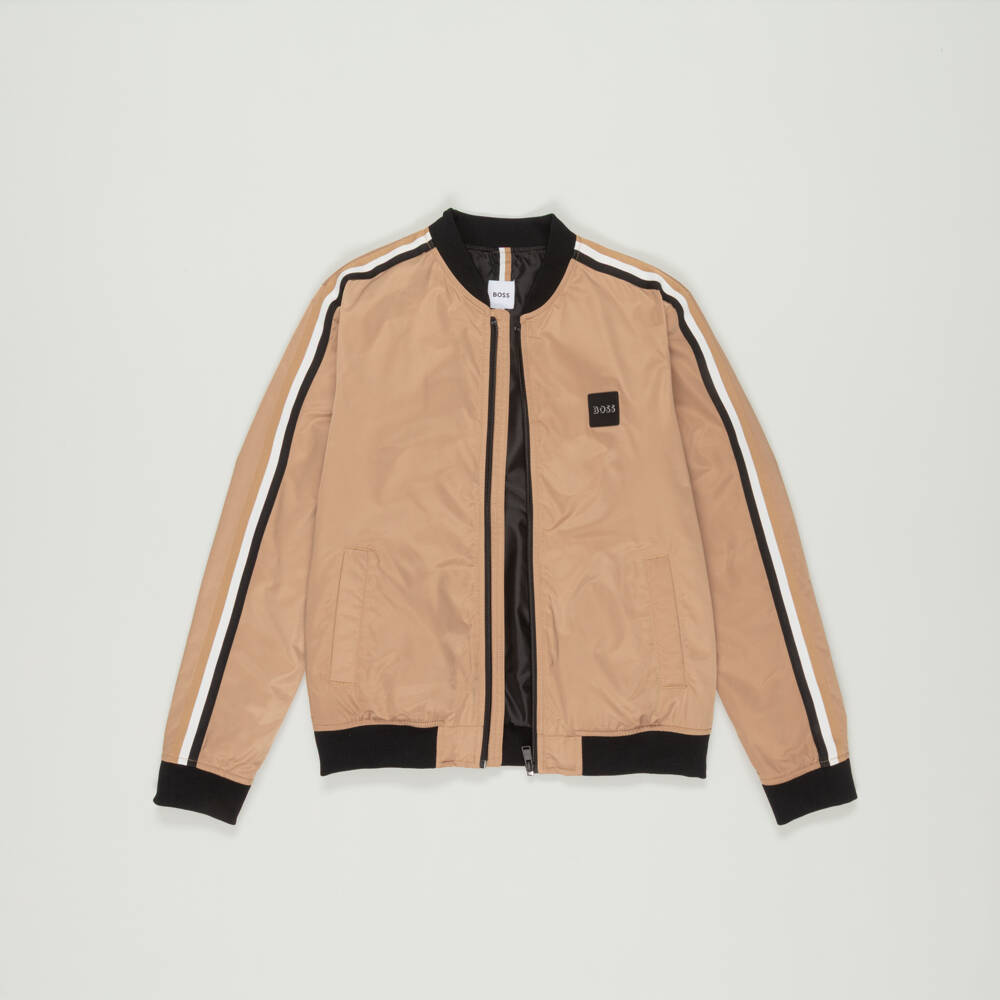 BOSS-Preloved Boys Beige Bomber Jacket (12 years) | Childrensalon Outlet