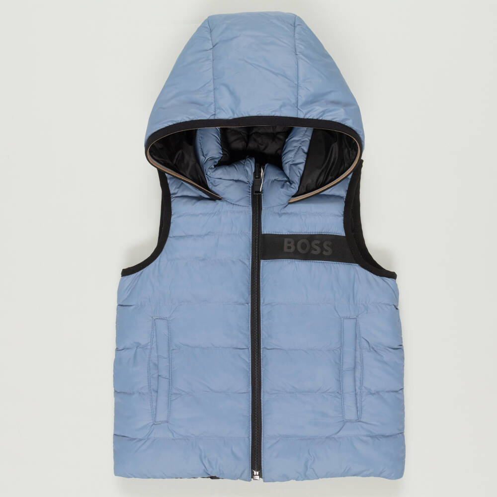 BOSS-Preloved Boys Blue & Black Reversible Gilet (3 years) | Childrensalon Outlet