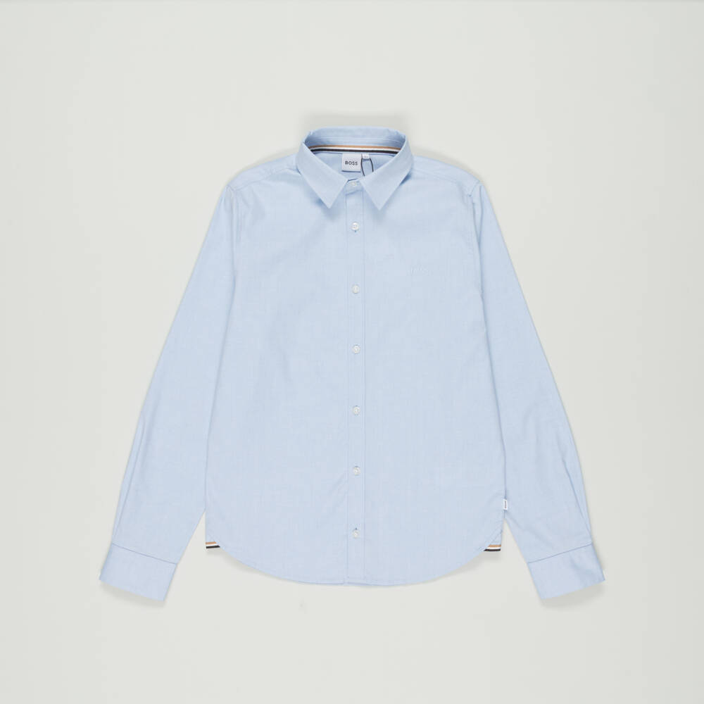 BOSS-Preloved Boys Blue Oxford Cotton Shirt (14 years) | Childrensalon Outlet