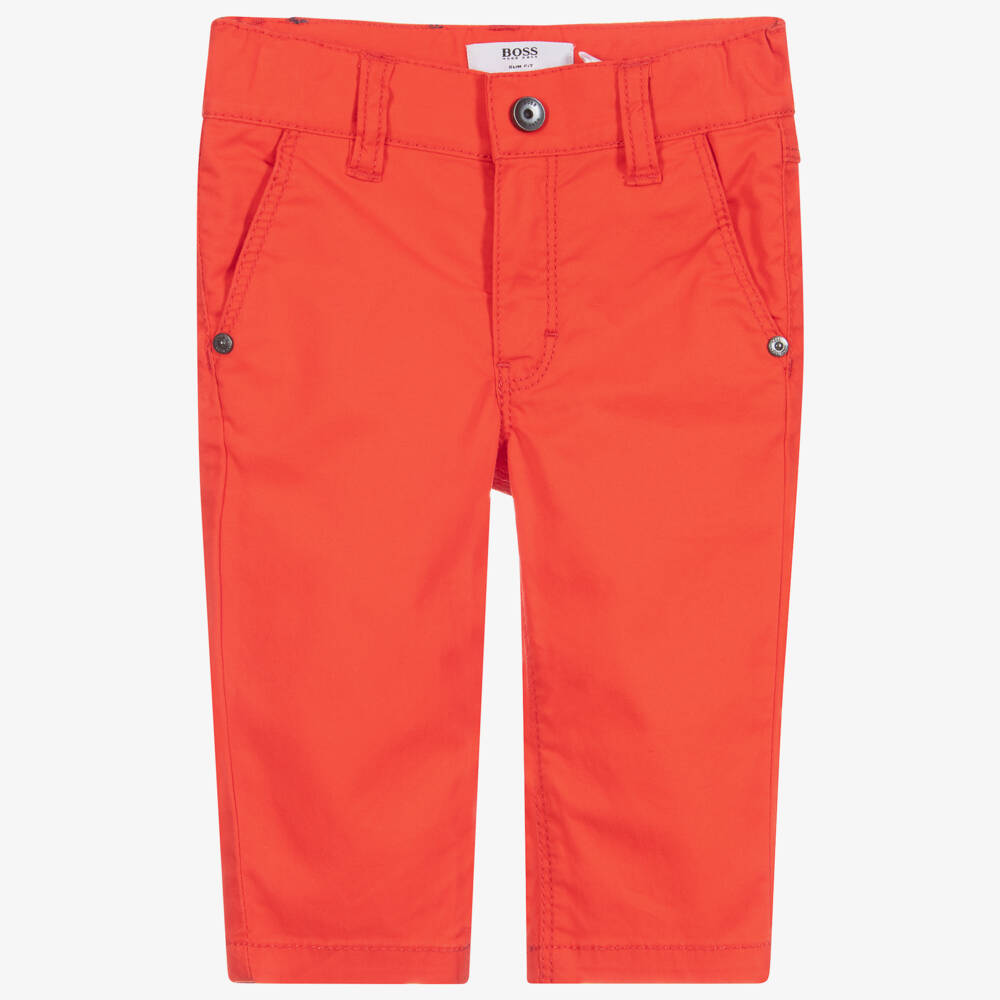BOSS-Красные хлопковые брюки | Childrensalon Outlet