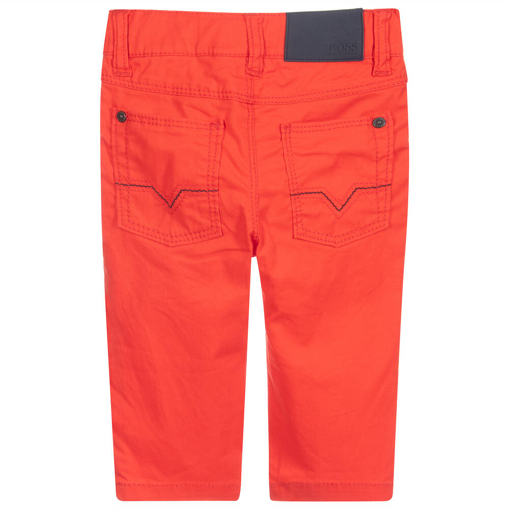 BOSS-Red Cotton Trousers | Childrensalon Outlet