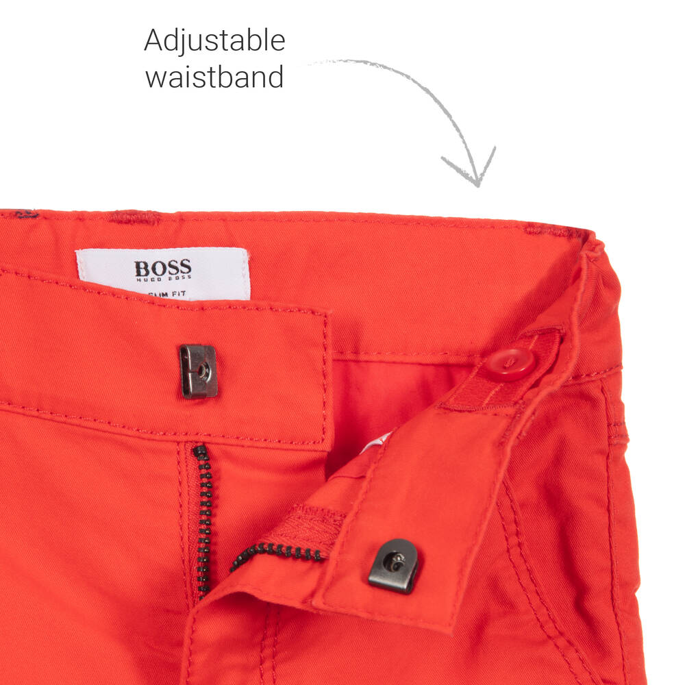 BOSS-Red Cotton Trousers | Childrensalon Outlet