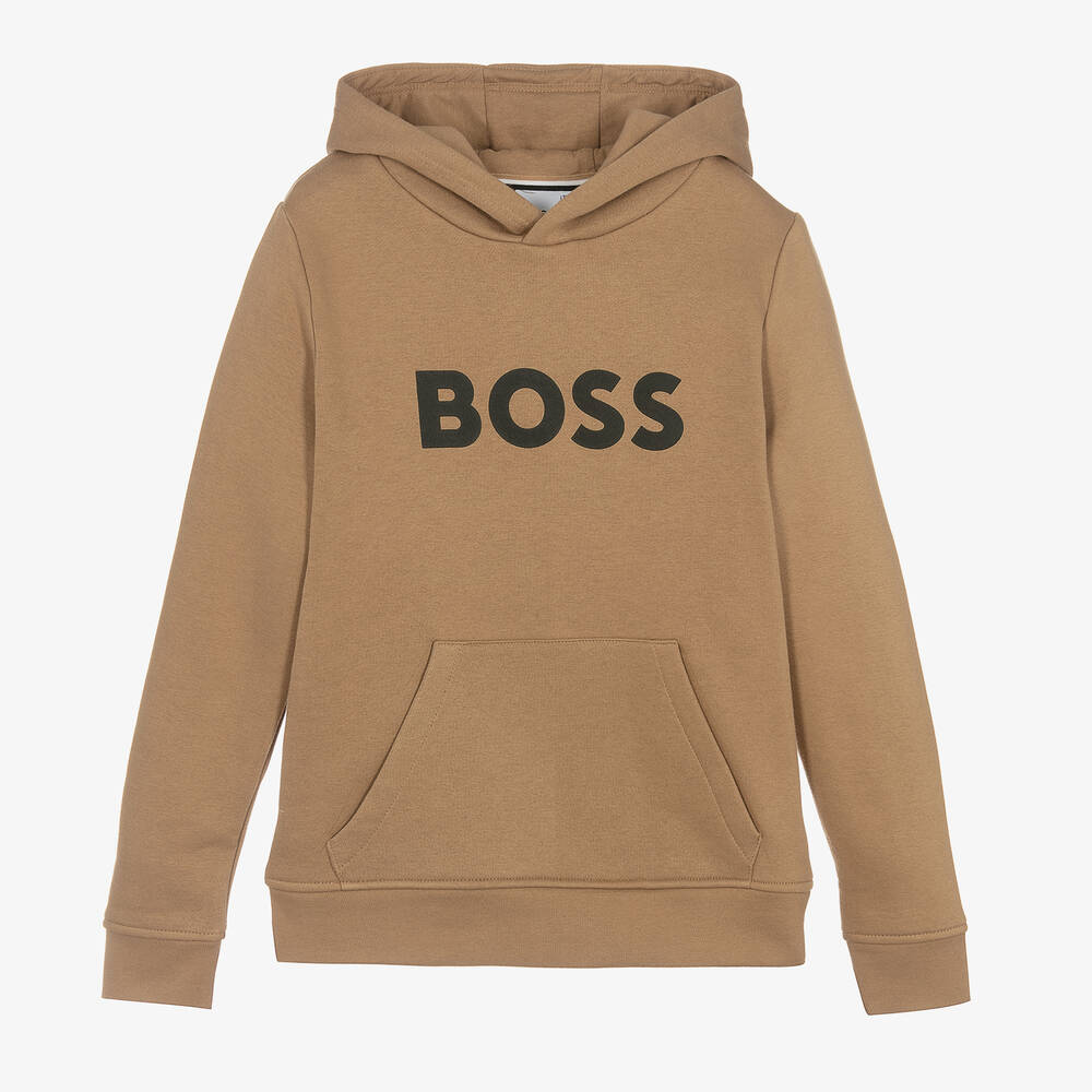 BOSS - Beiger Teen Jersey-Kapuzenpulli | Childrensalon