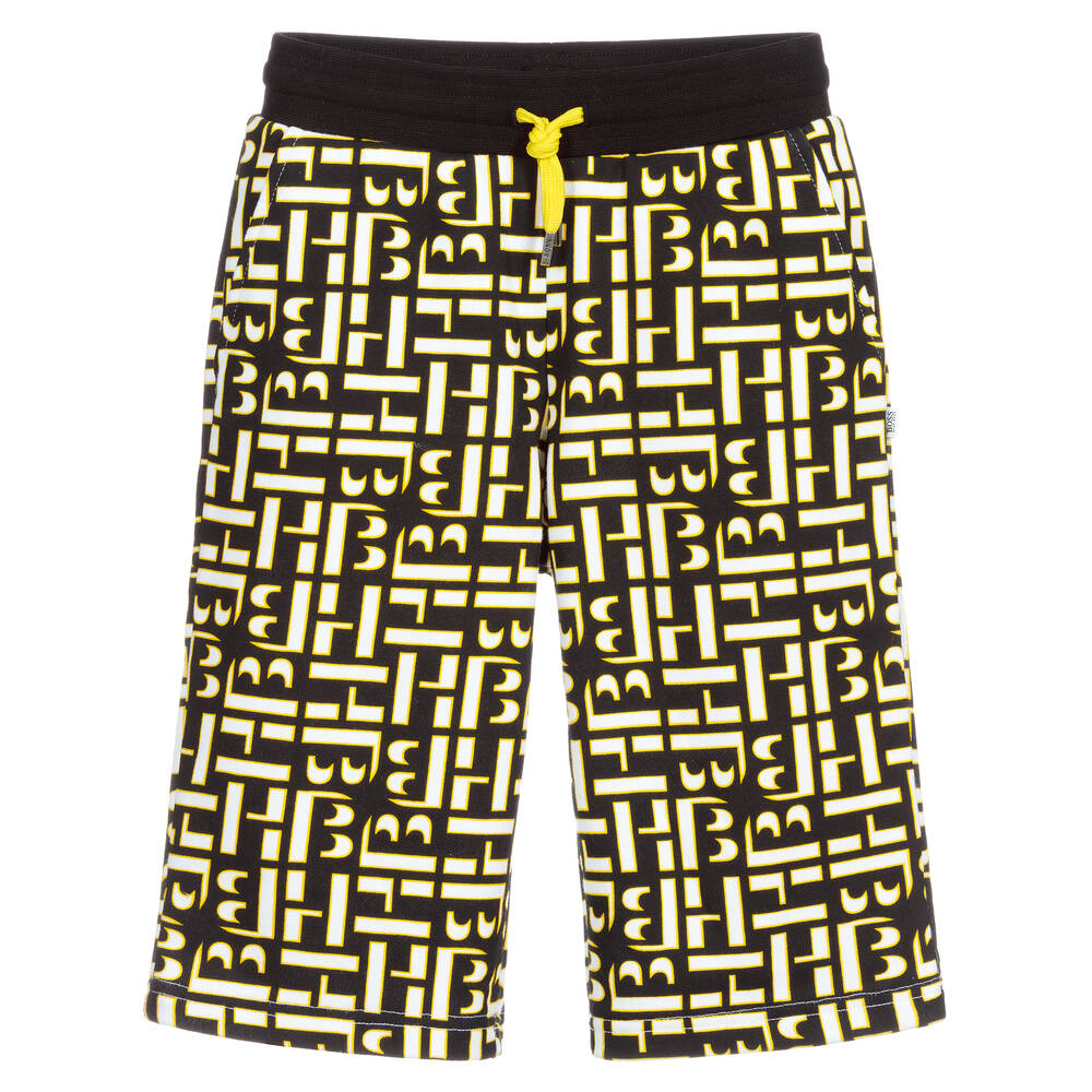 BOSS-Teen Black Logo Shorts | Childrensalon Outlet