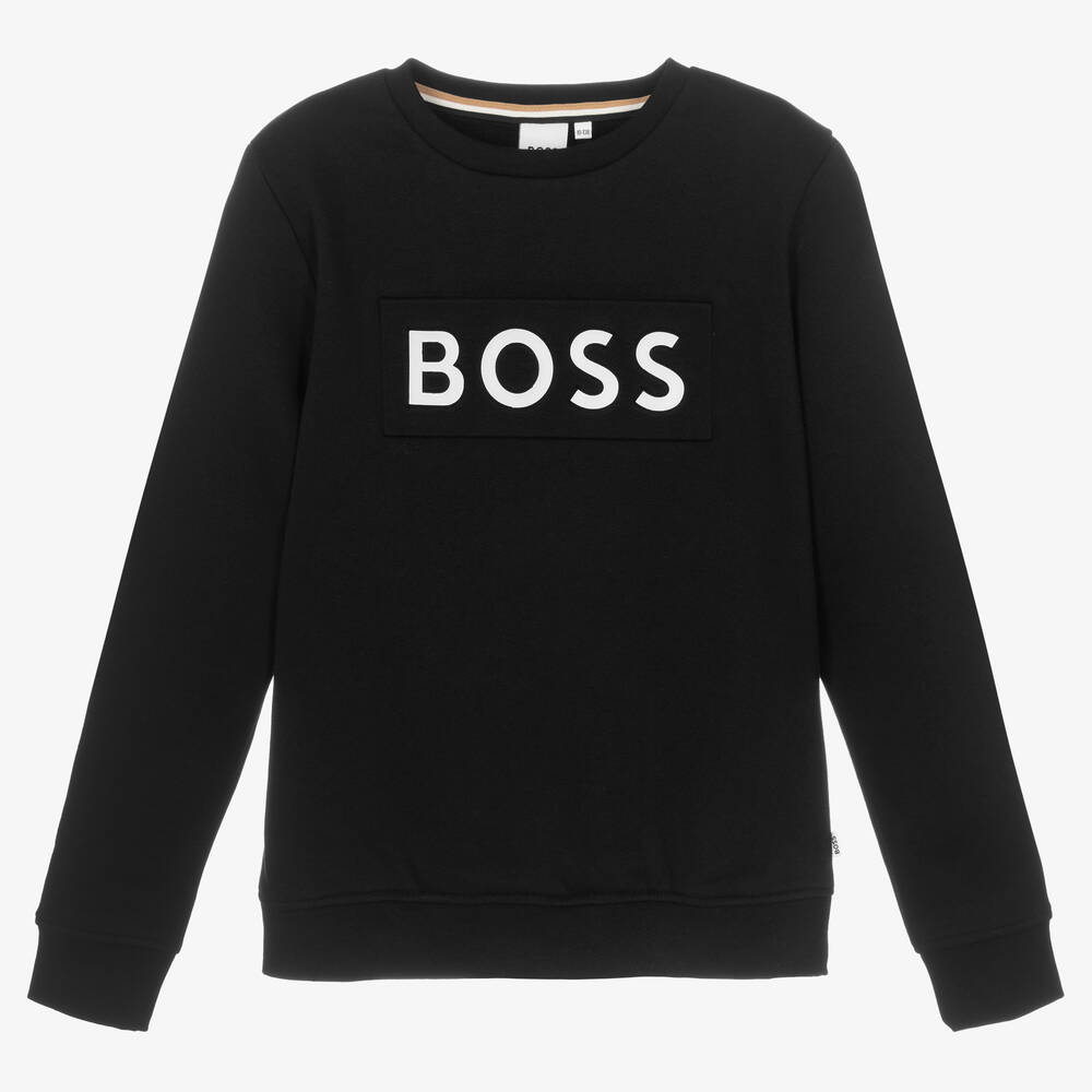 BOSS - Teen Black Logo Sweatshirt | Childrensalon