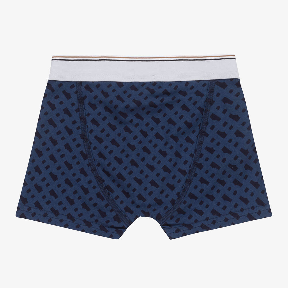 BOSS-Синие и серые трусы-боксеры с монограммой (2шт.) | Childrensalon Outlet