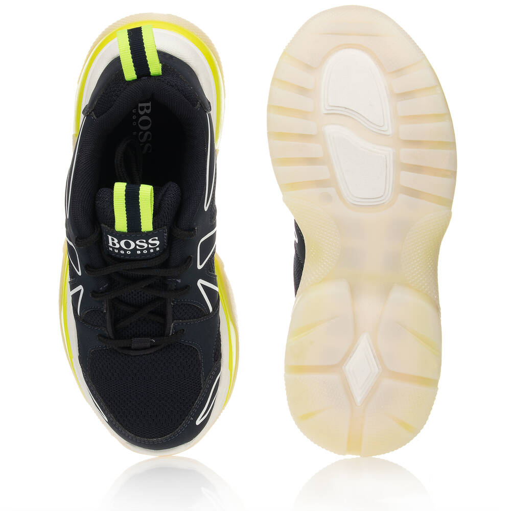 BOSS-Teen Blue Logo Trainers | Childrensalon Outlet