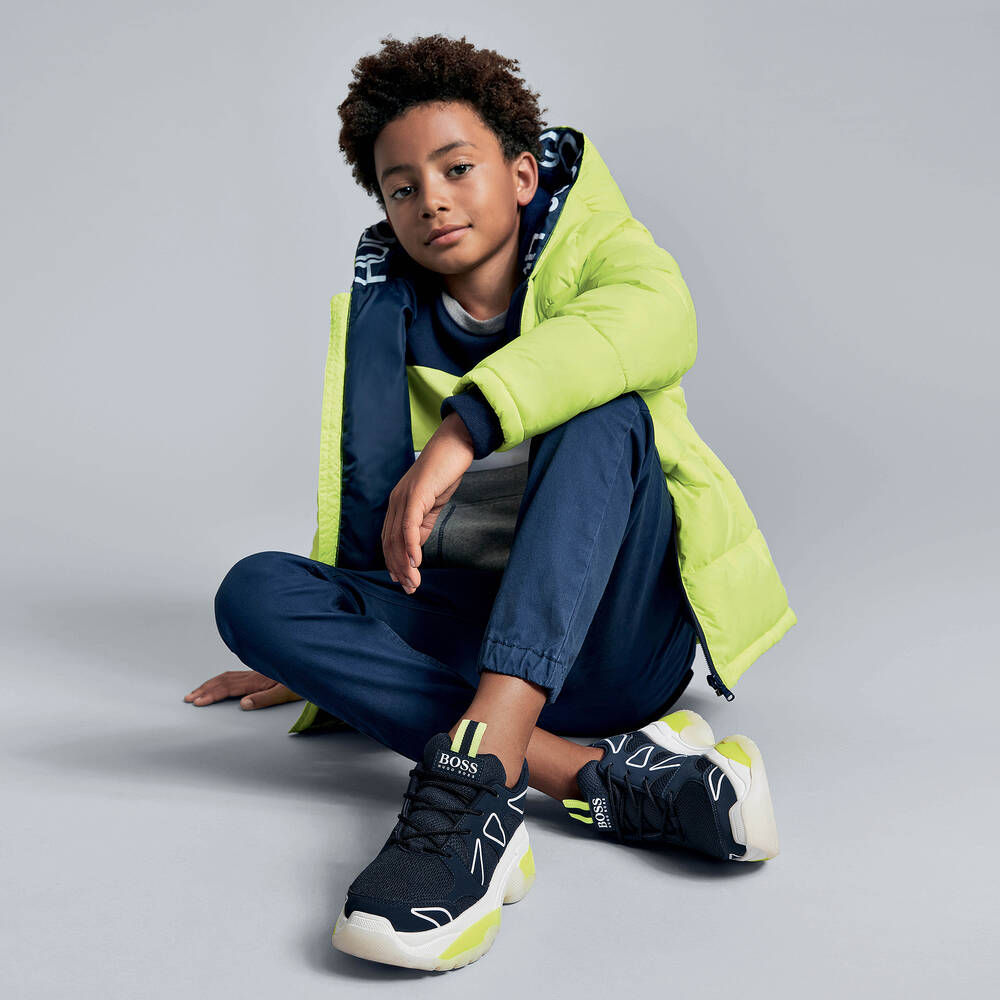 BOSS-Teen Blue Logo Trainers | Childrensalon Outlet