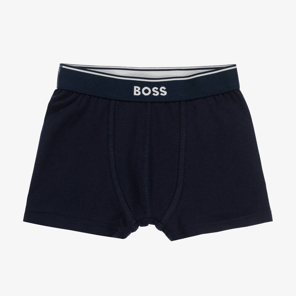 BOSS-Синие и белые трусы-боксеры (2шт.) | Childrensalon Outlet