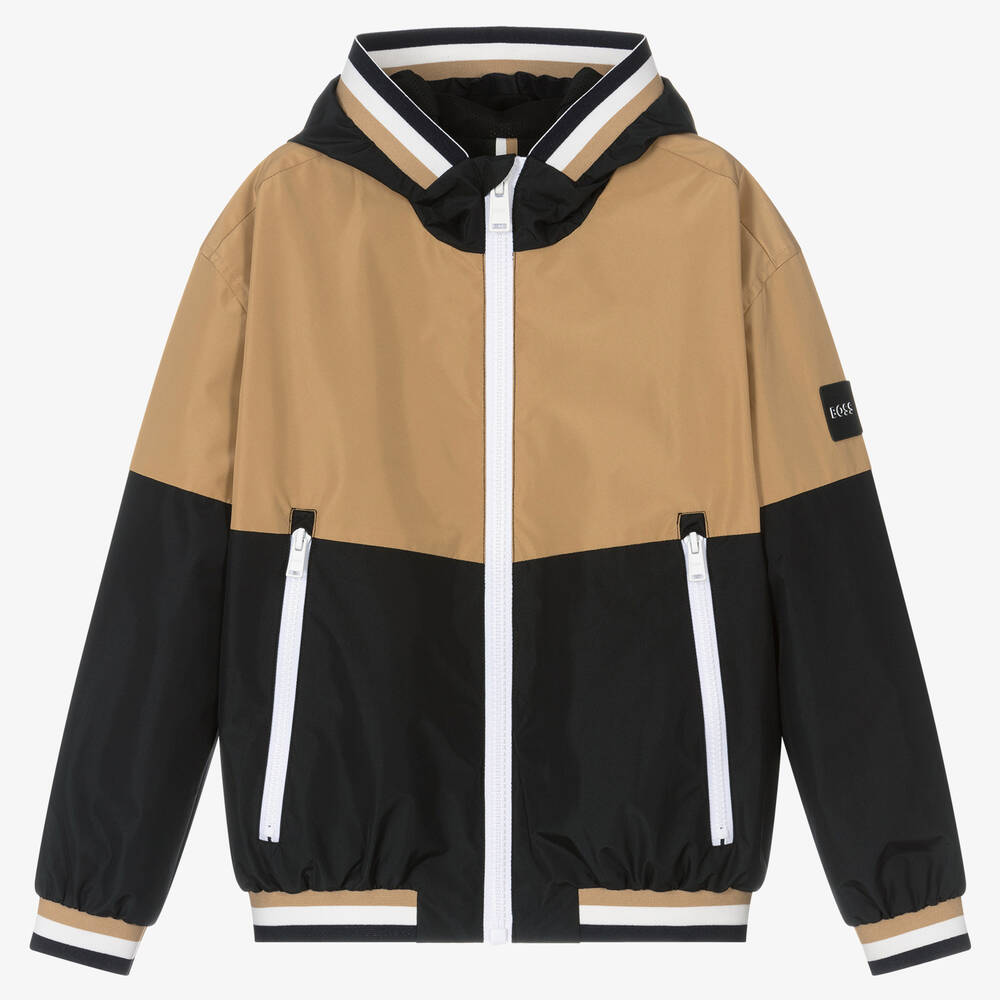 BOSS - Blouson beige et noir ado garçon | Childrensalon