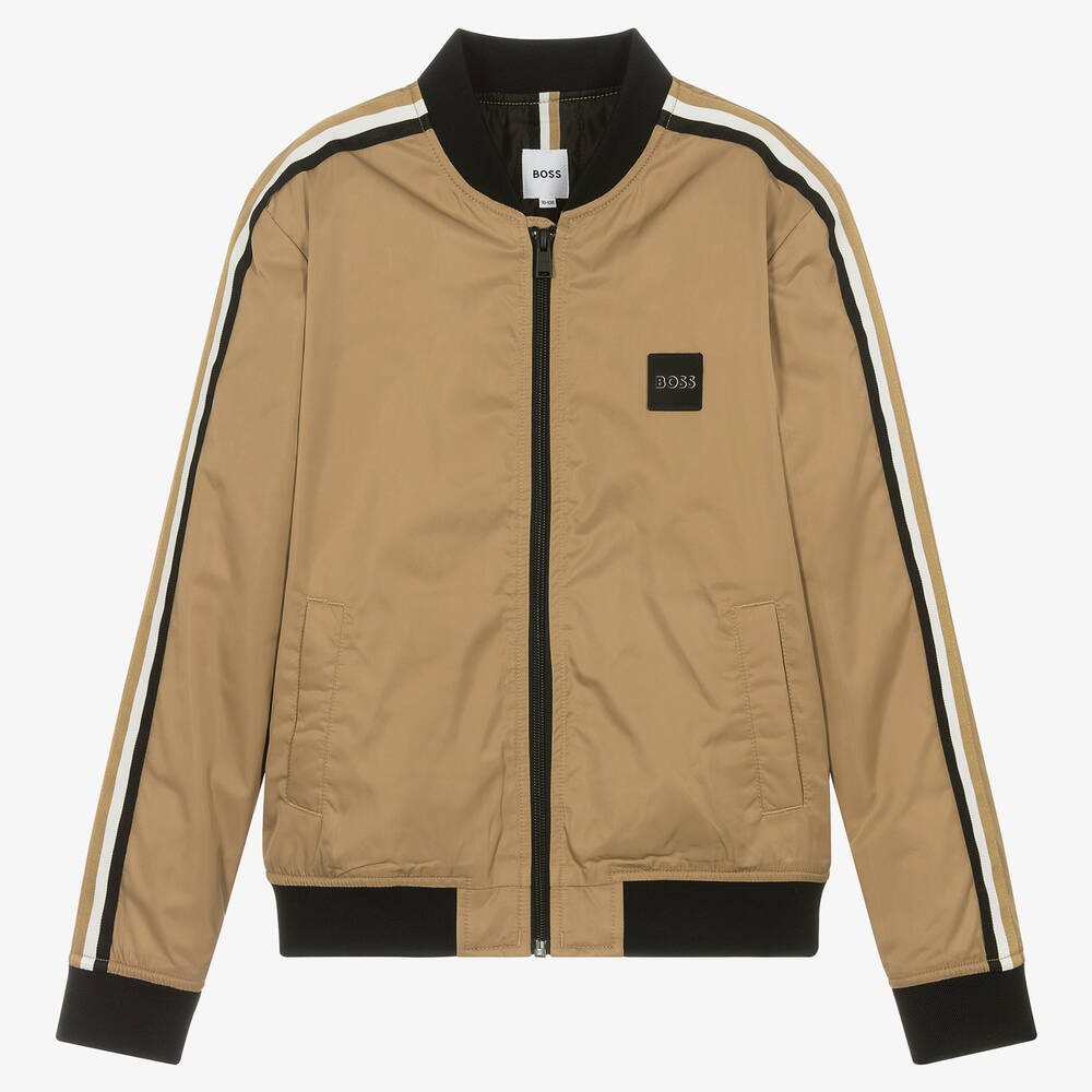 BOSS Teen Boys Beige Bomber Jacket Childrensalon Outlet