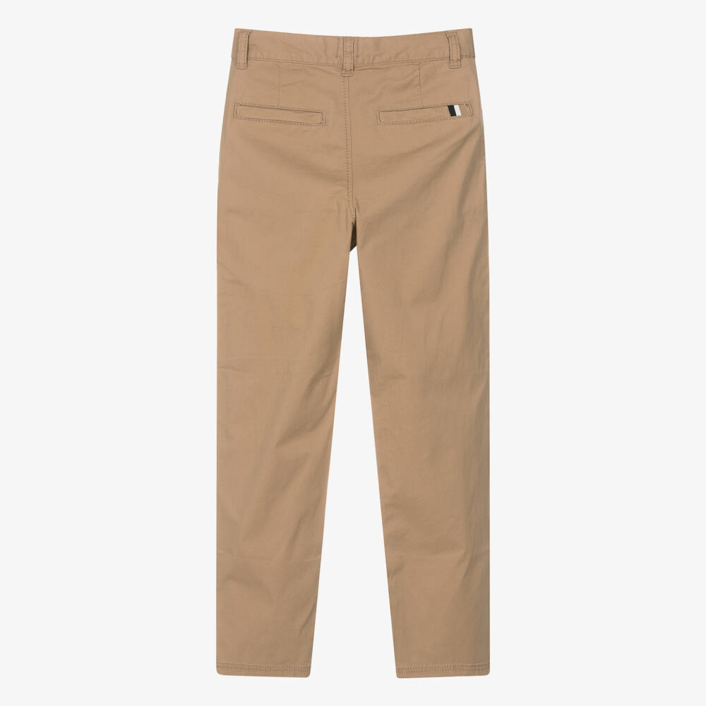 BOSS-Teen Boys Beige Cotton Chino Trousers | Childrensalon Outlet