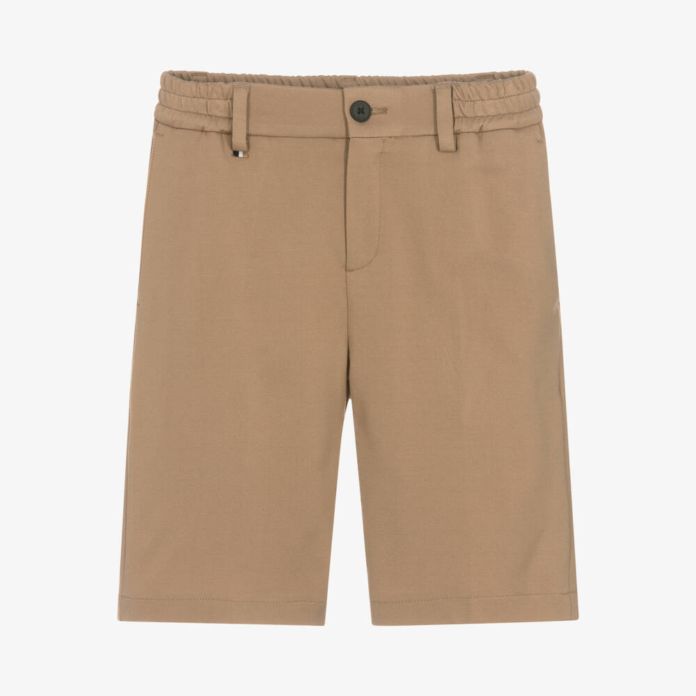 BOSS-Teen Boys Beige Milano Jersey Shorts | Childrensalon Outlet
