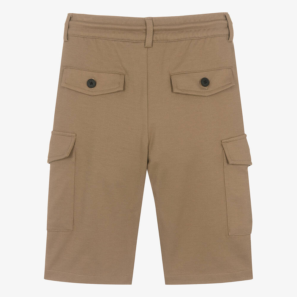 BOSS-Teen Boys Beige Viscose Cargo Shorts | Childrensalon Outlet
