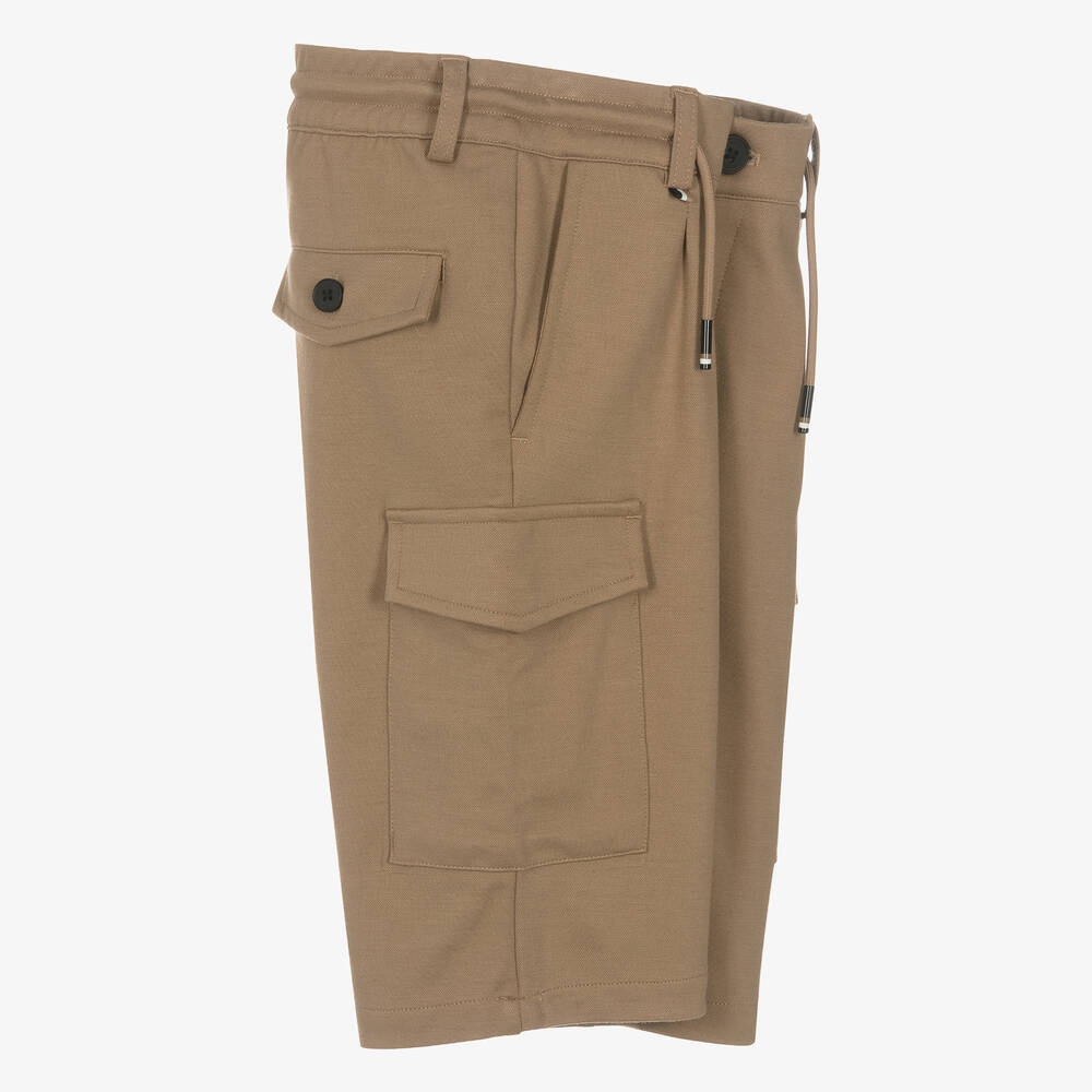 BOSS-Teen Boys Beige Viscose Cargo Shorts | Childrensalon Outlet