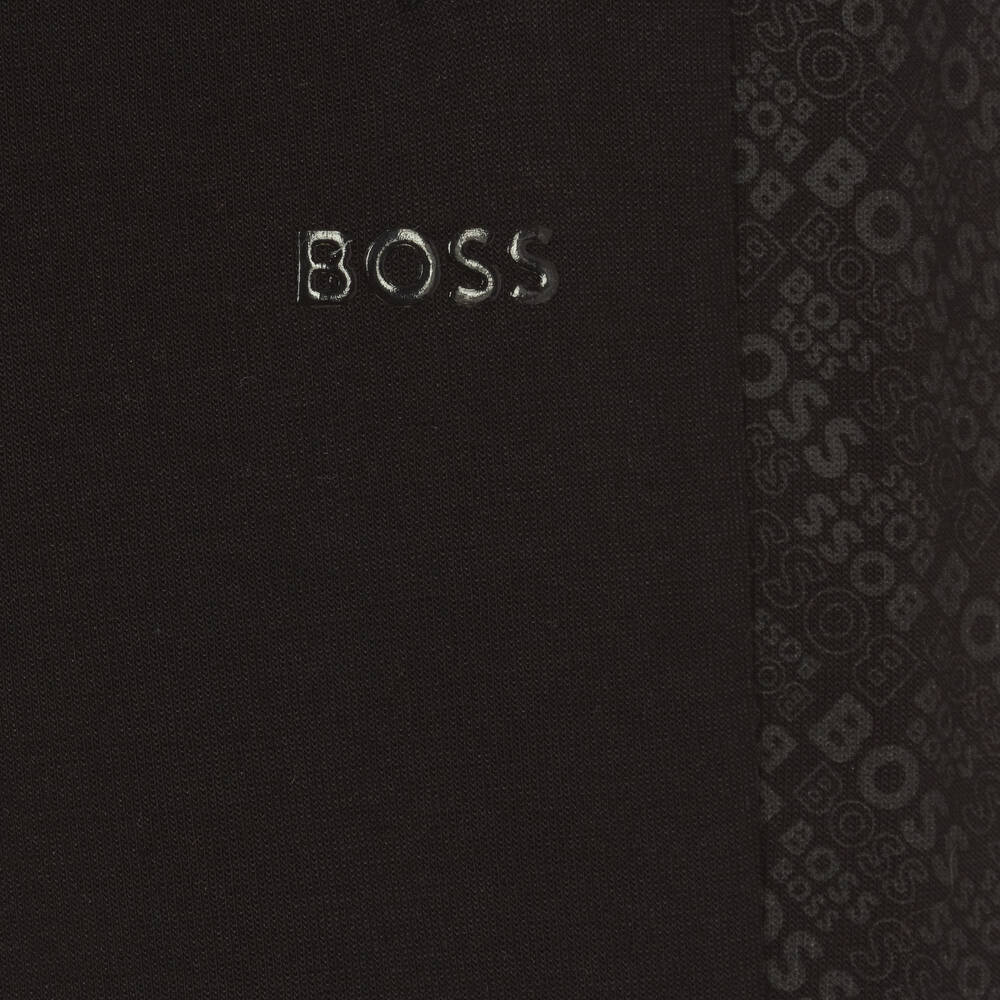 BOSS-جوغرز تينز ولادي قطن جيرسي لون أسود | Childrensalon Outlet