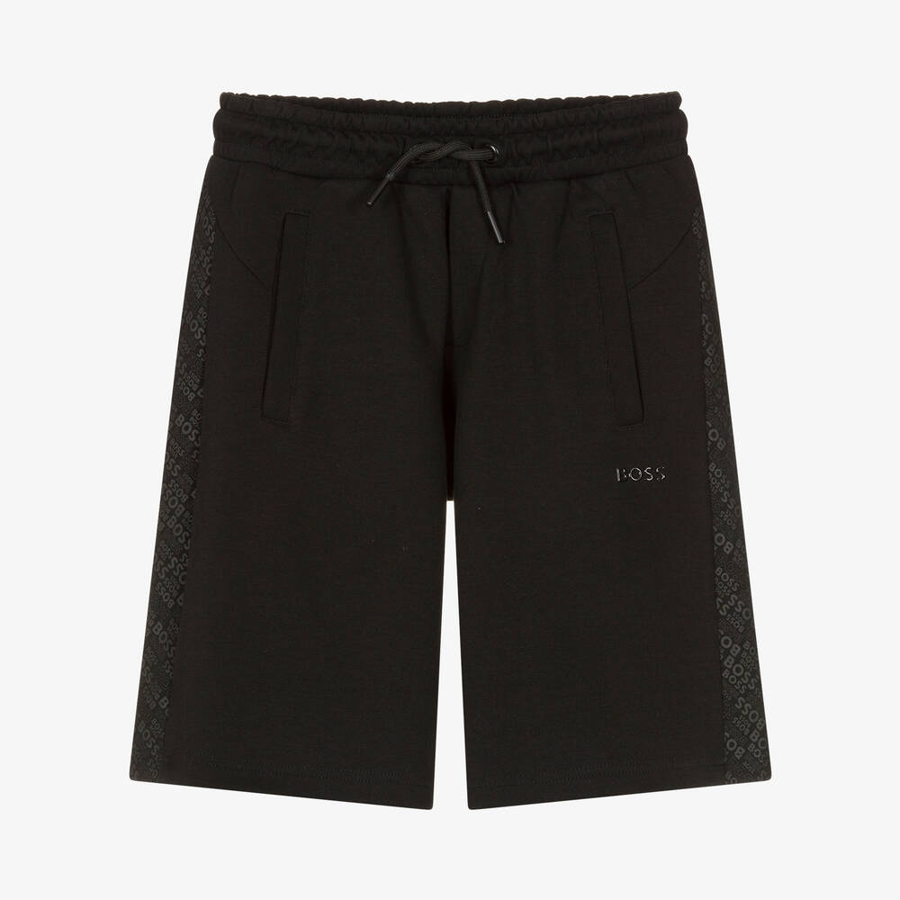 BOSS - Short noir en coton ado garçon | Childrensalon