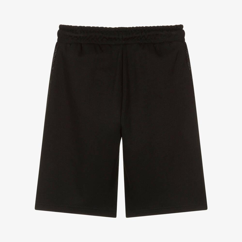 BOSS-شورت تينز ولادي قطن جيرسي لون أسود | Childrensalon Outlet