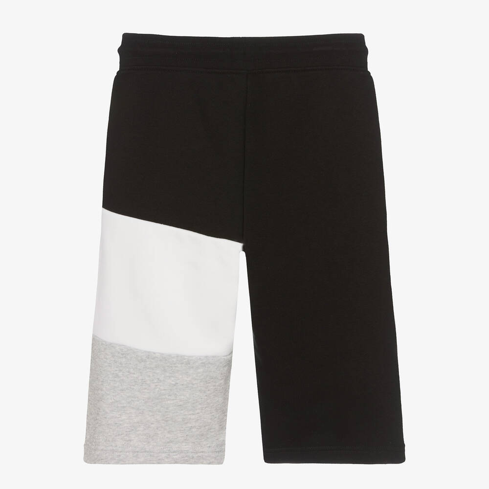 BOSS-شورت تينز ولادي قطن جيرسي لون أسود بلوك | Childrensalon Outlet