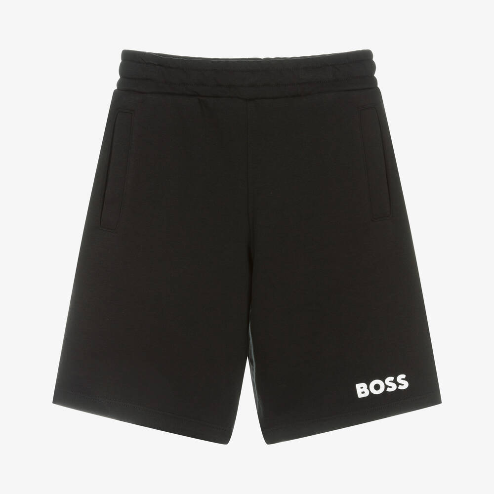 BOSS - Short noir en coton ado garçon | Childrensalon