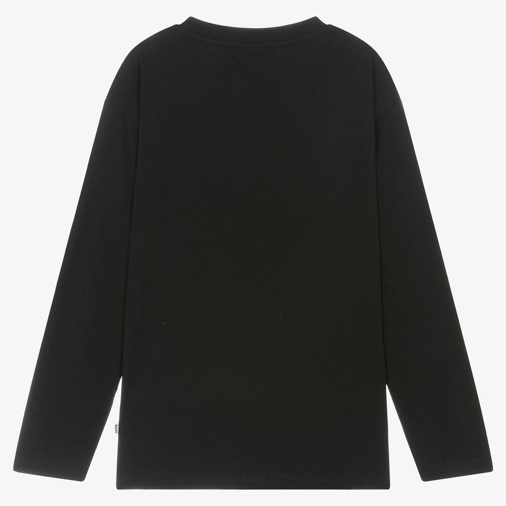 بوس-توب بطبعة مونوغرام قطن لون أسود تينز ولادي | Childrensalon Outlet