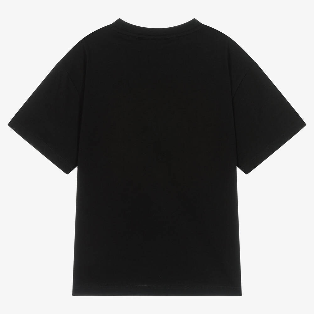 BOSS-Черная хлопковая футболка | Childrensalon Outlet