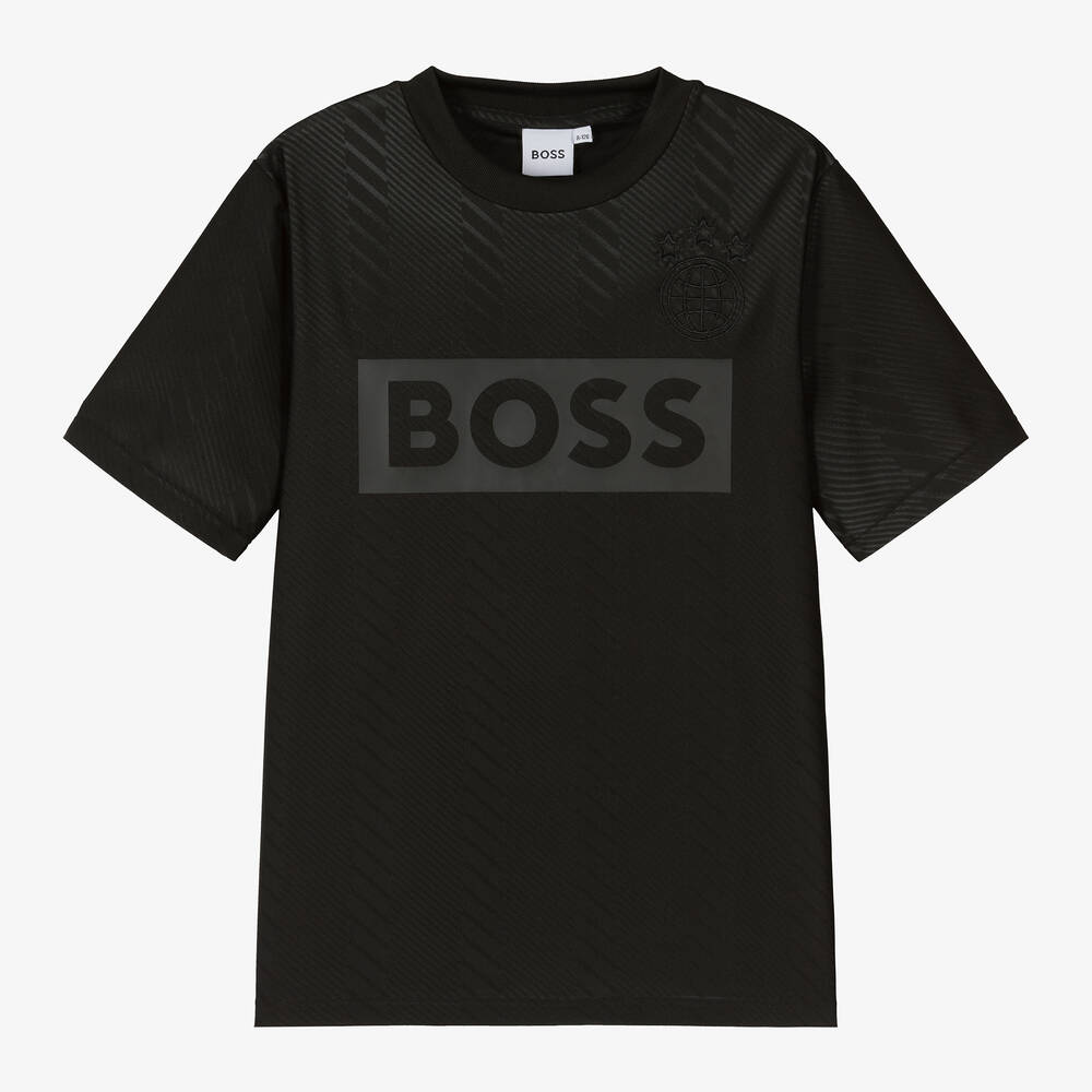 Teen Boys Black Football T Shirt