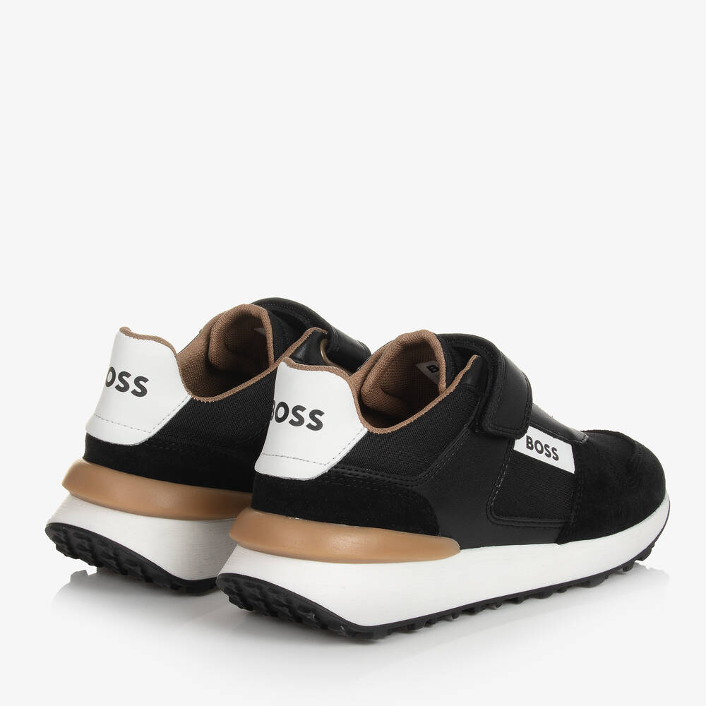 BOSS-ترينرز جلد وشامواه لون أسود للمراهقين | Childrensalon Outlet