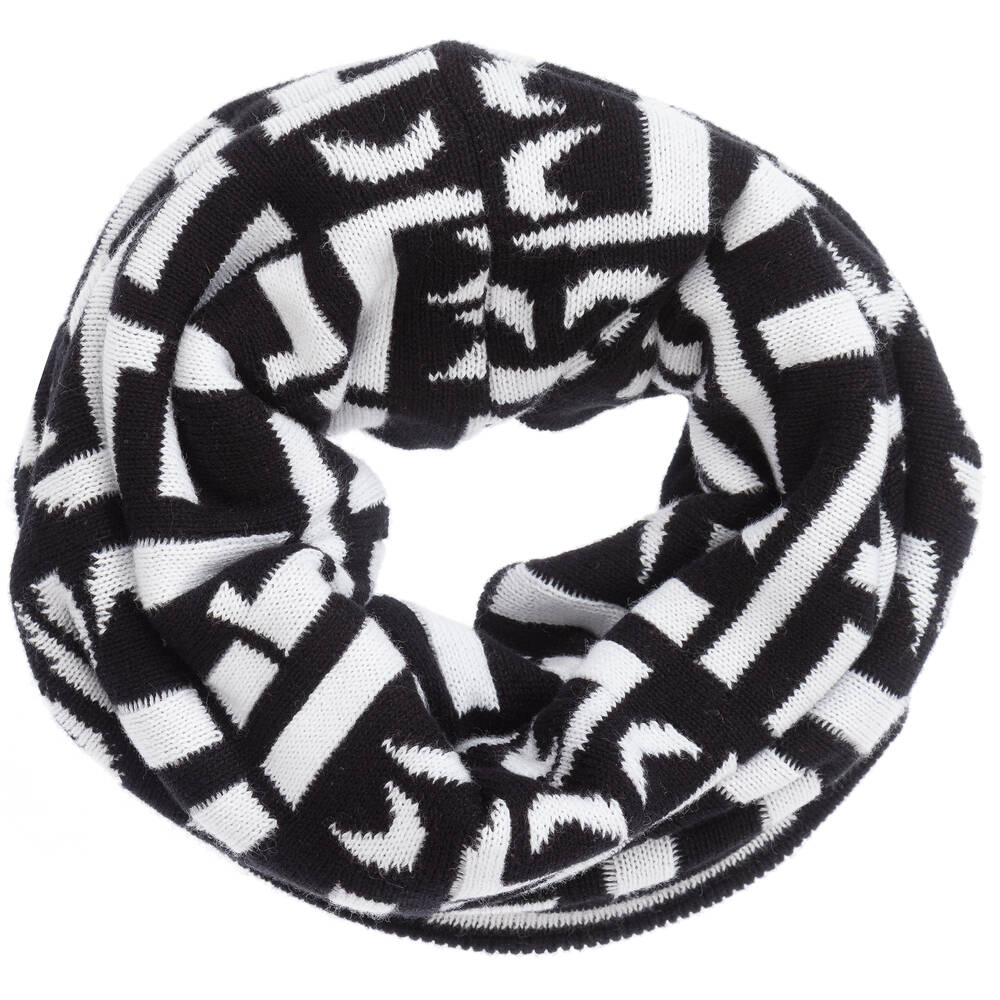 BOSS-Teen Boys Black Logo Snood | Childrensalon Outlet