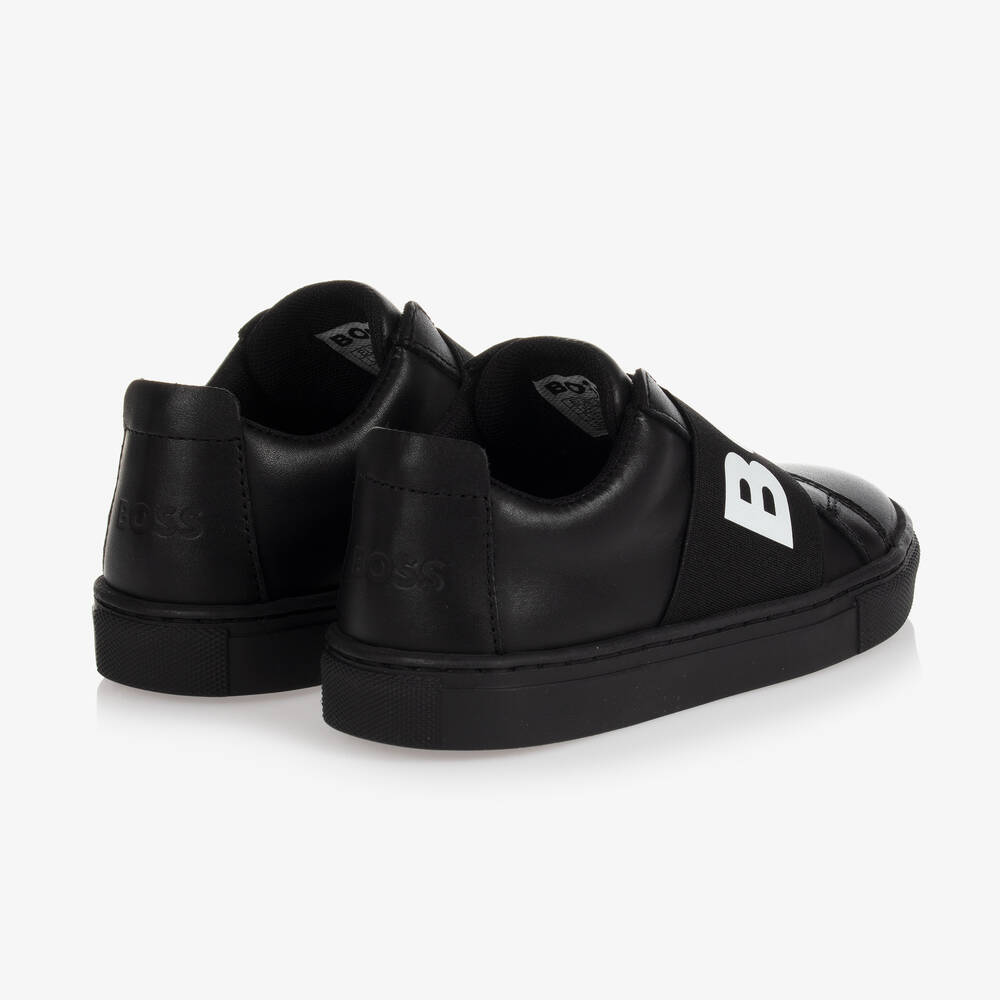 BOSS-Teen Boys Black Logo Trainers | Childrensalon Outlet