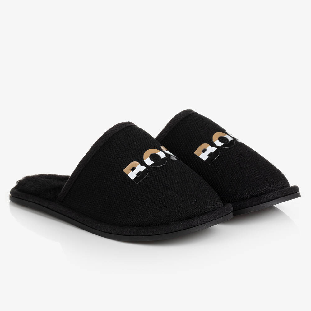 BOSS - Chaussons noirs rembourrés en mesh | Childrensalon