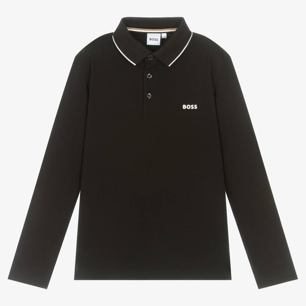 BOSS - Schwarzes Teen Poloshirt (J)  | Childrensalon