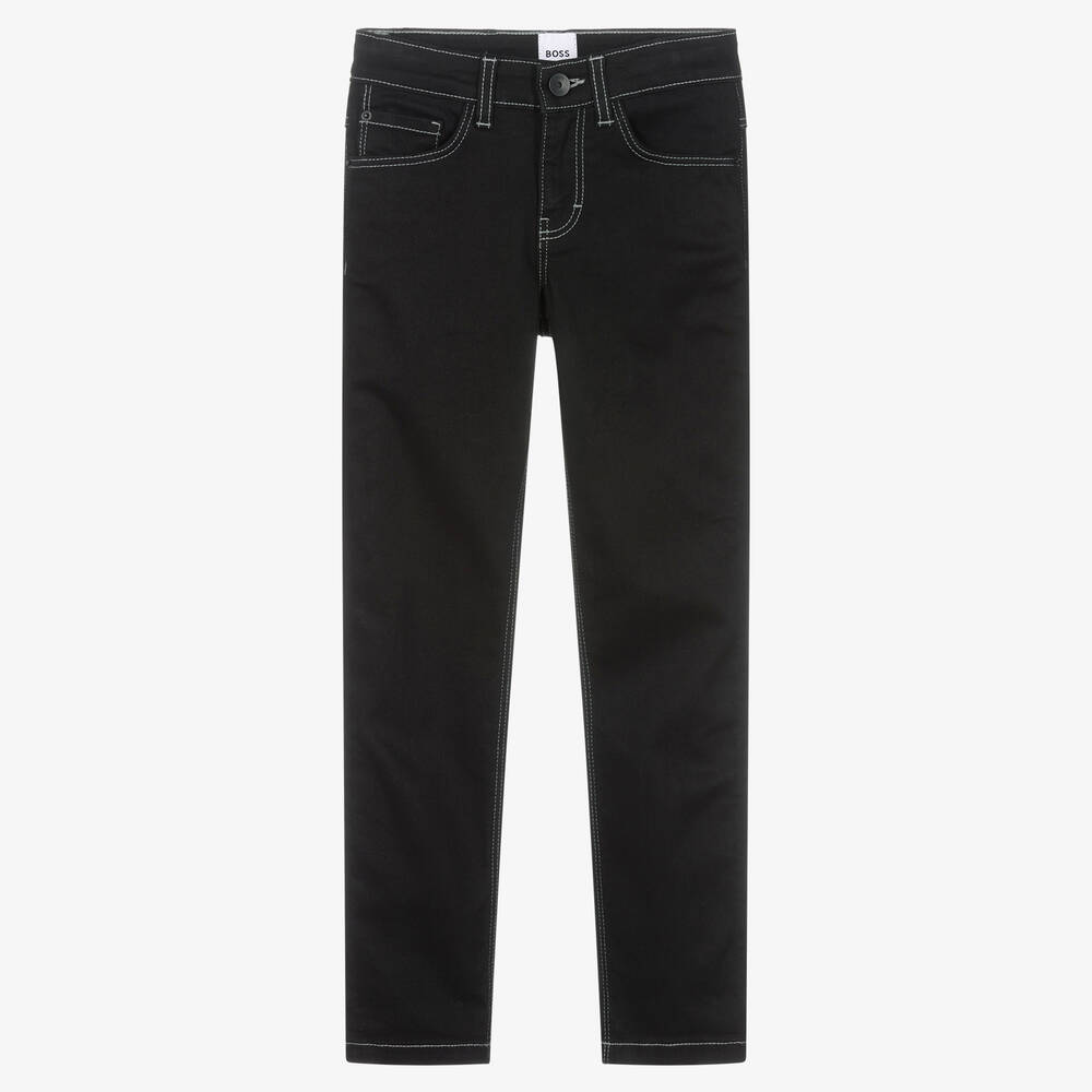 BOSS - Черные джинсы зауженного кроя | Childrensalon