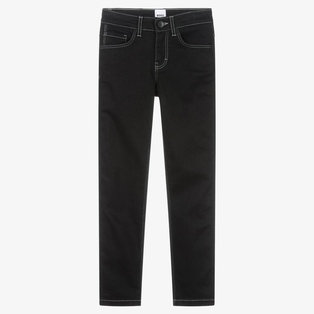 BOSS - Teen Boys Black Slim Fit Jeans | Childrensalon