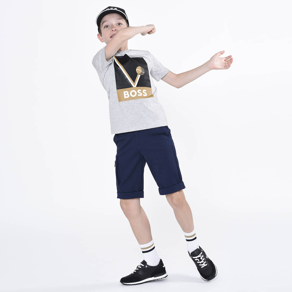 BOSS-Черные замшевые кроссовки | Childrensalon Outlet