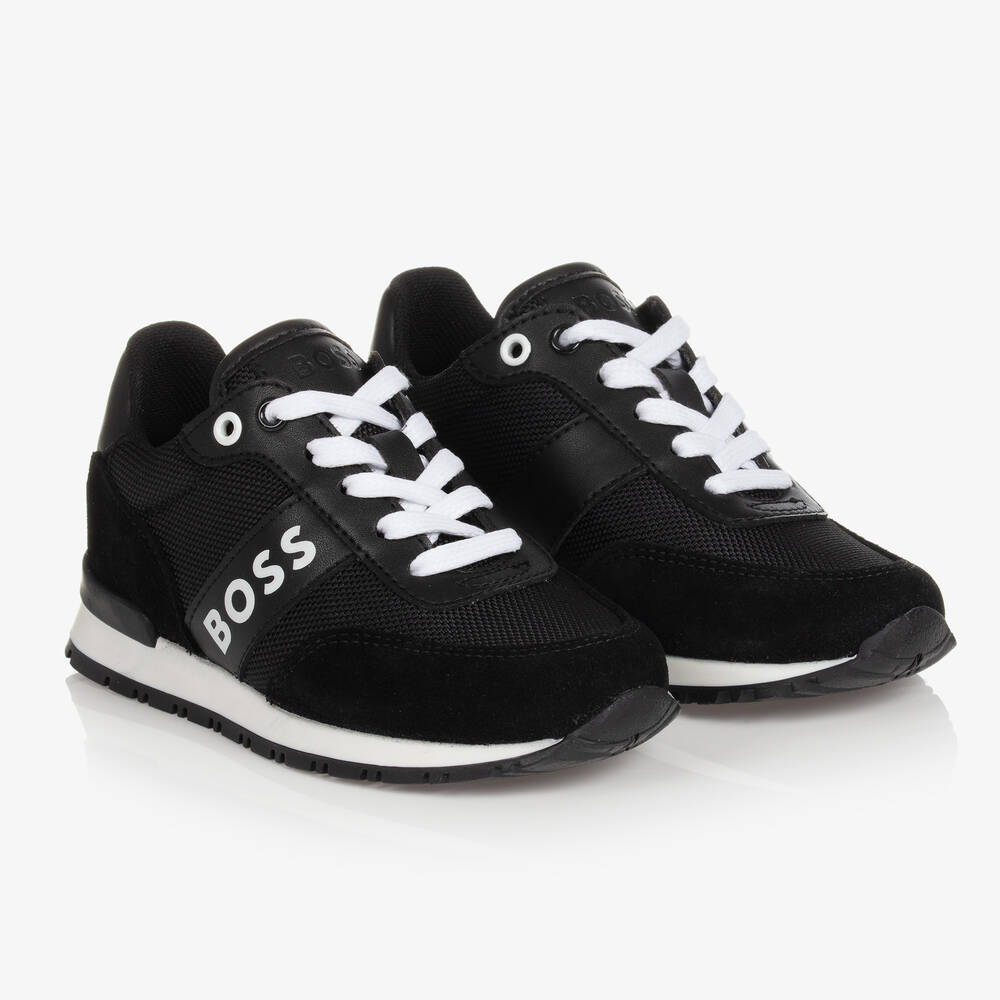 BOSS - Schwarze Teen Wildleder-Sneakers | Childrensalon