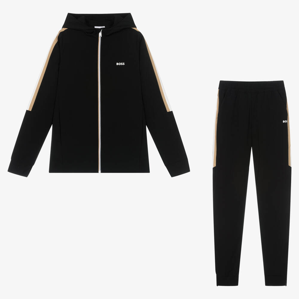 BOSS - Teen Boys Black Tracksuit | Childrensalon