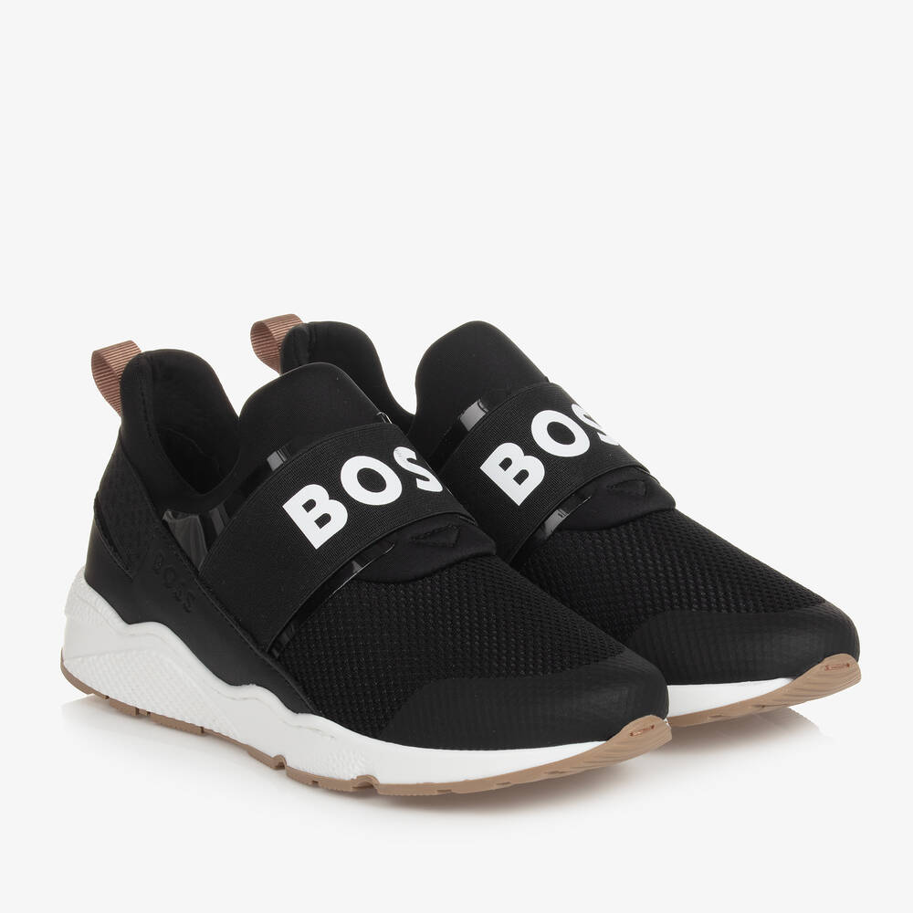 BOSS Teen Boys Black Trainers Childrensalon Outlet
