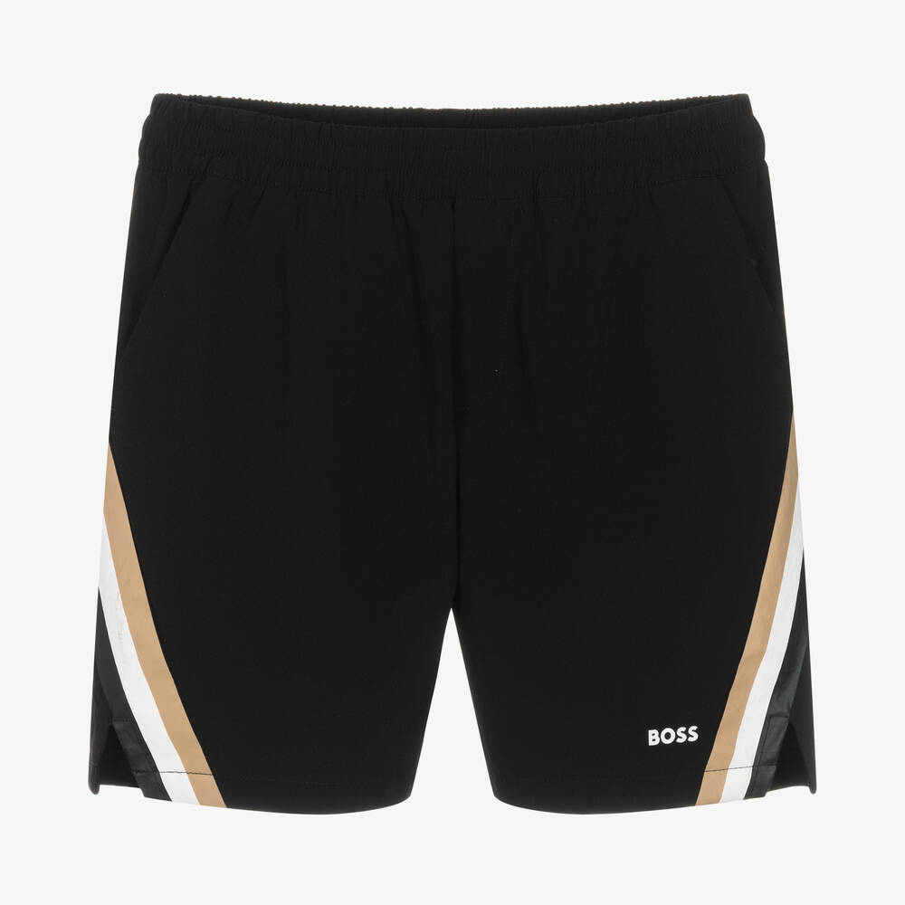 BOSS-Teen Boys Black & White Shorts | Childrensalon Outlet