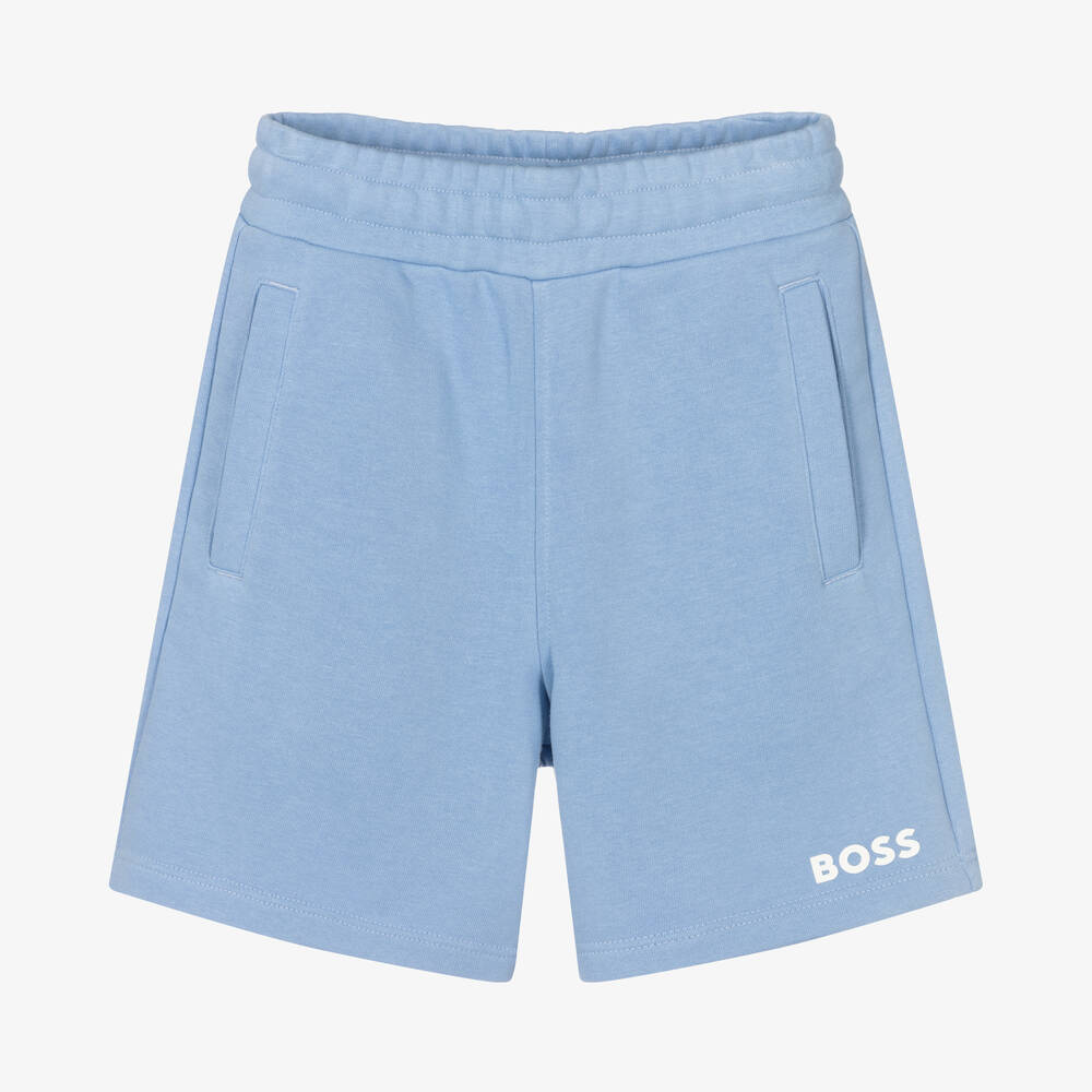 BOSS - Голубые хлопковые шорты | Childrensalon