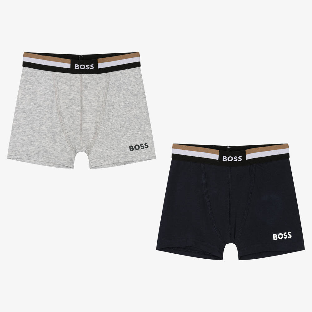 BOSS - Teen Boxershorts blau/grau 2er-Pack | Childrensalon