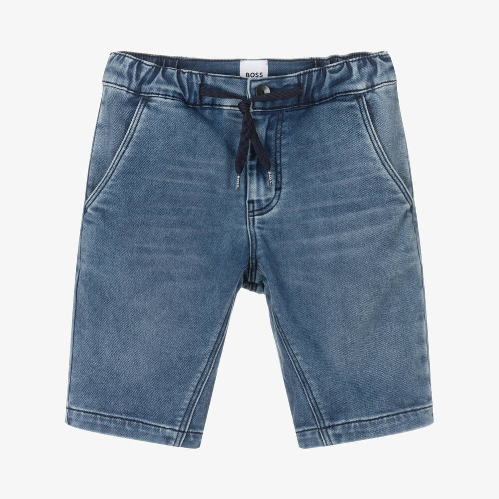 BOSS - Short bleu en jersey de denim ado | Childrensalon