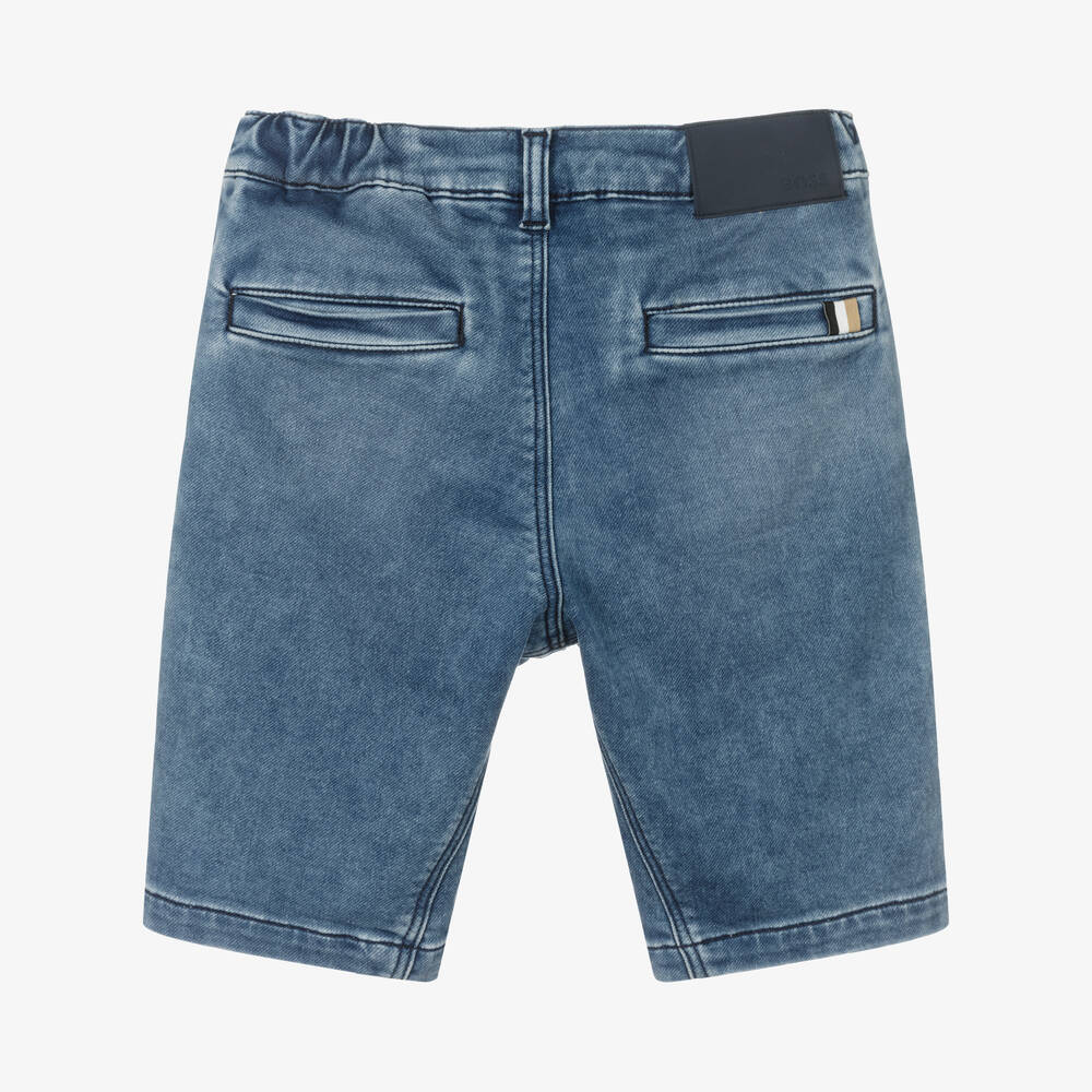 بوس-شورت تينز ولادي قطن دنيم جيرسي لون أزرق | Childrensalon Outlet