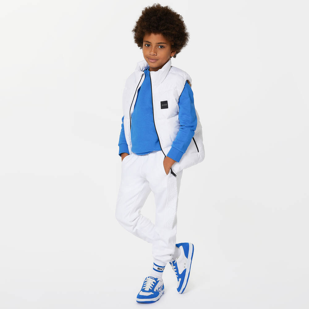 BOSS-Teen Boys Blue Jersey Sweatshirt | Childrensalon Outlet