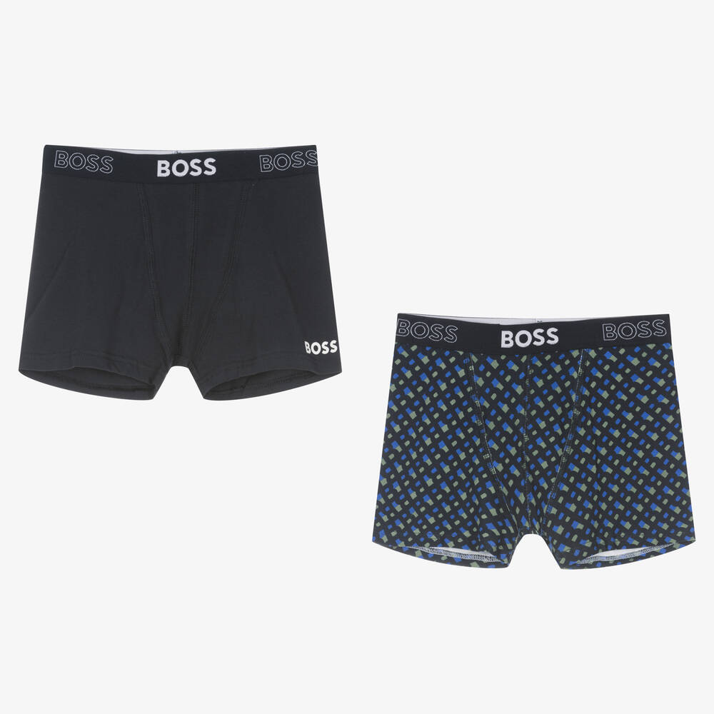 BOSS - Boxers bleus ado (x 2) | Childrensalon