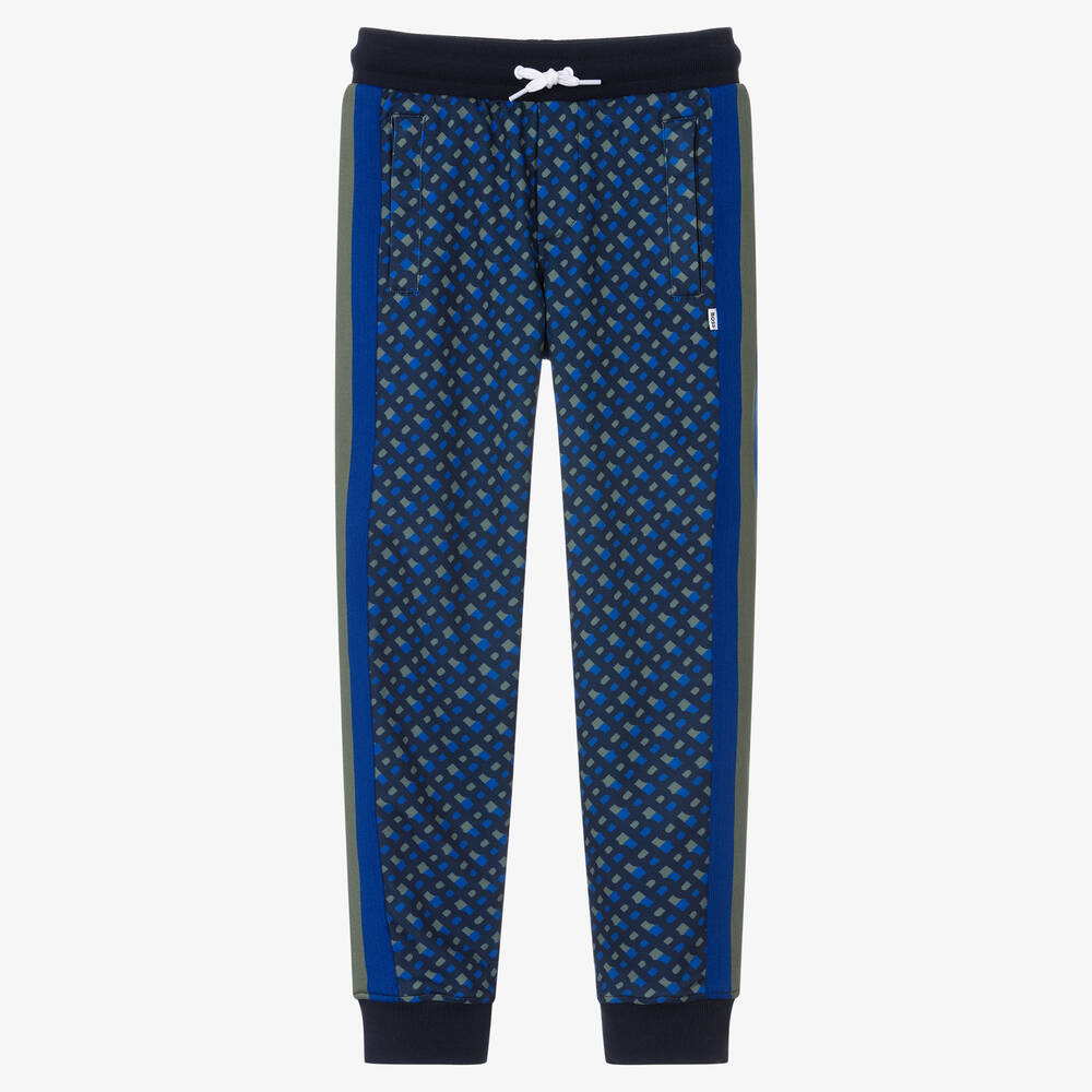 Teen Boys Blue Monogram Logo Joggers