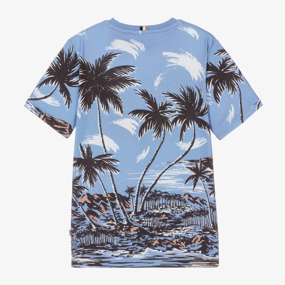 بوس-تيشيرت تينز ولادي قطن لون أزرق فاتح | Childrensalon Outlet