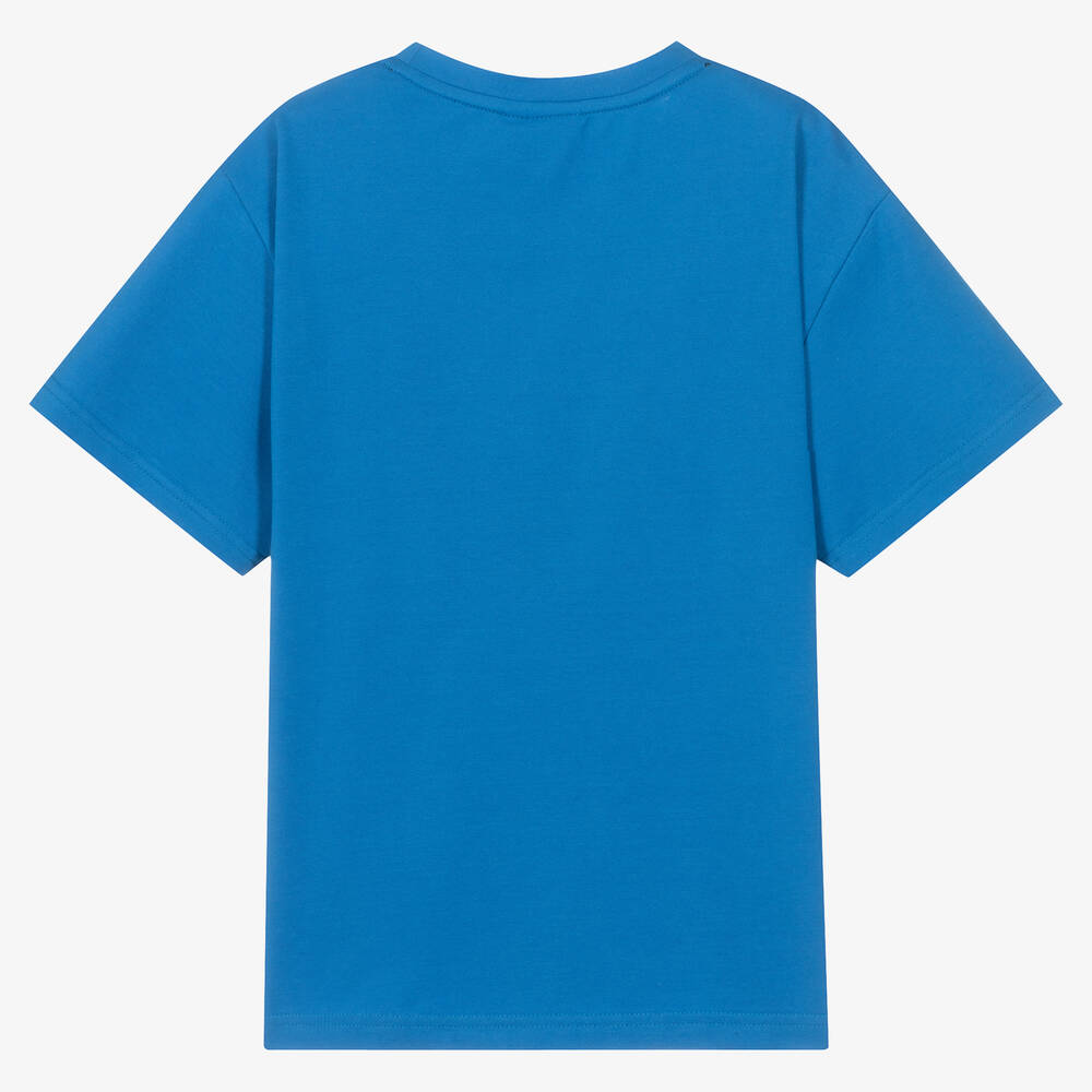 BOSS-Teen Boys Blue Piqué T-Shirt | Childrensalon Outlet