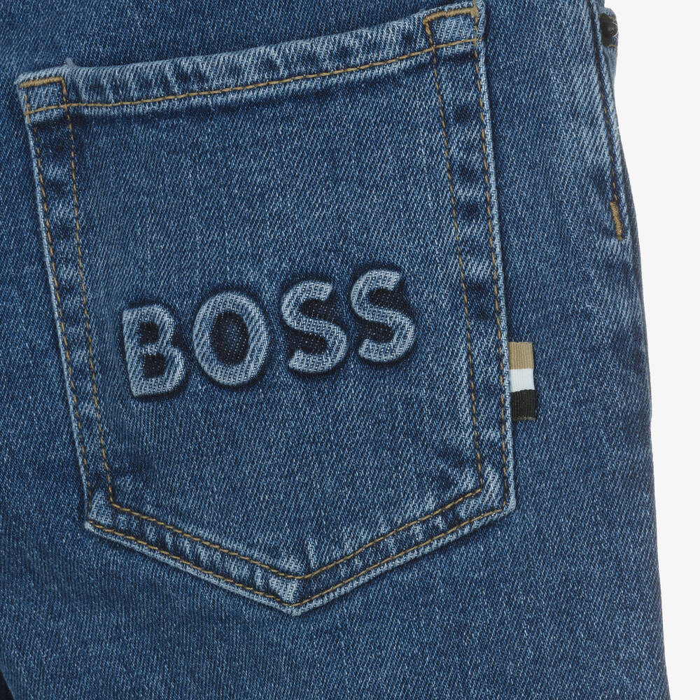 BOSS-Teen Boys Blue Regular Fit Denim Jeans | Childrensalon Outlet